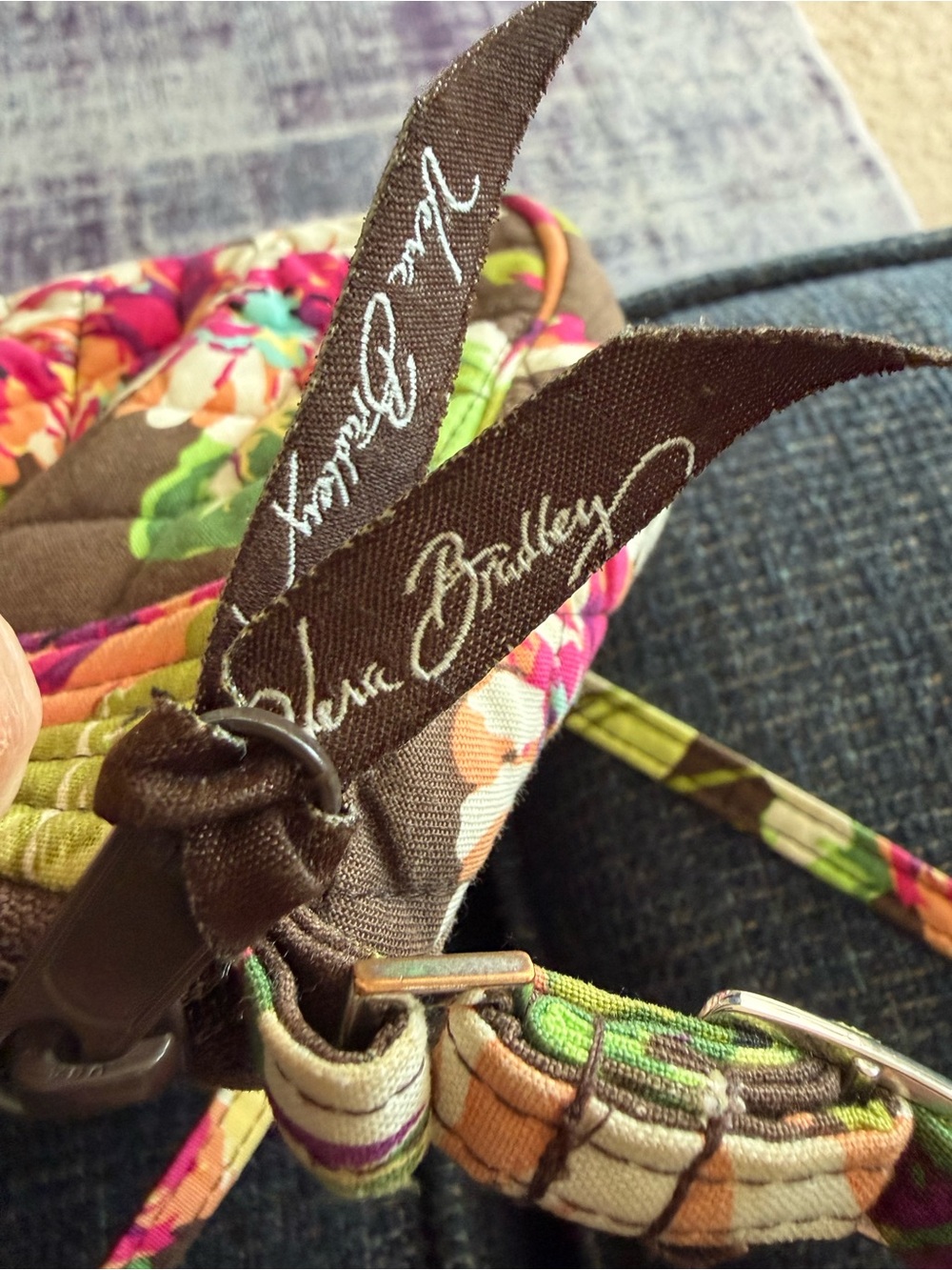 Vera Bradley Brown Floral Quilted Crossbody - Picture 3 of 3